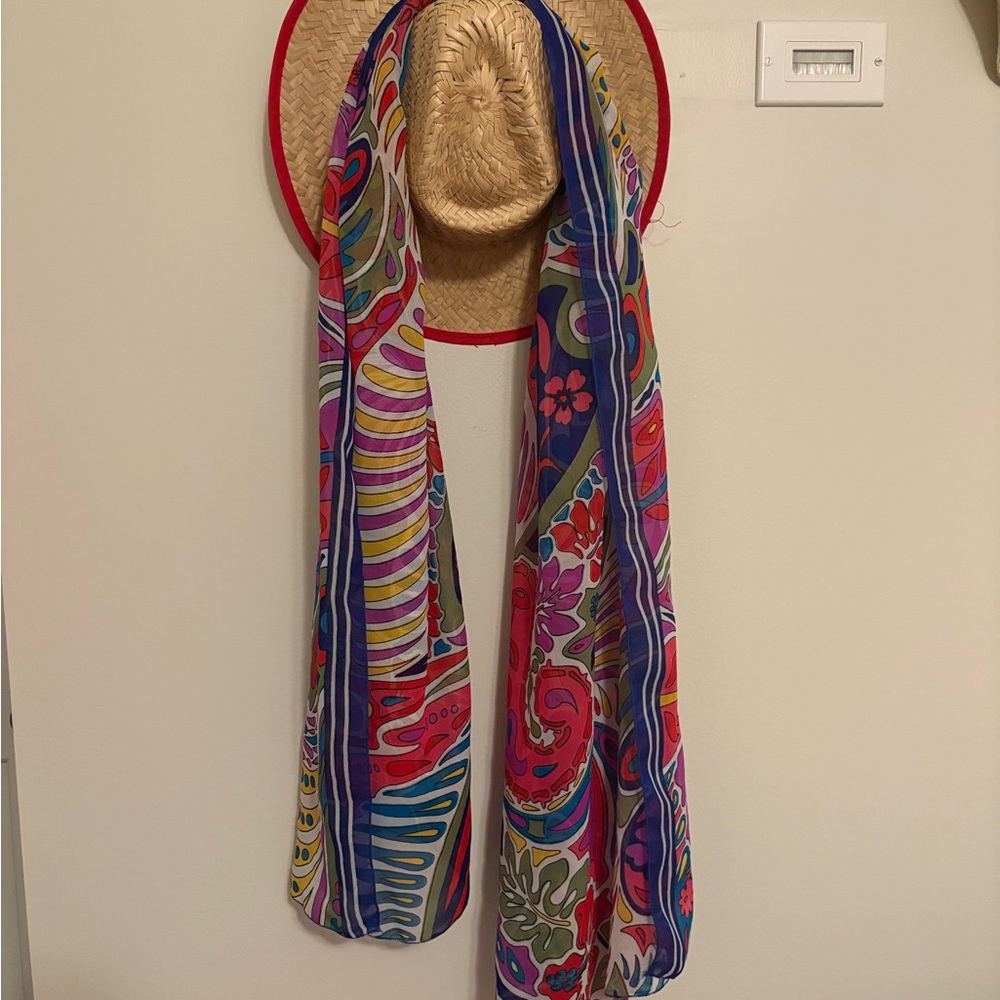 (3/$25) Rima Beachware XL Retro Groovy Colorful Patterned Scarf or Sarong